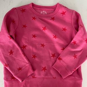 Primary Pink Sweatshirt with Red Stars